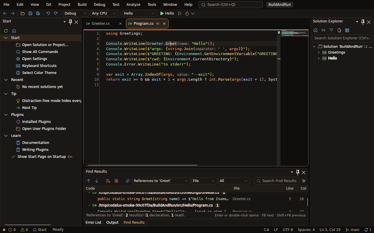Codalus IDE in the Ember family, Dark